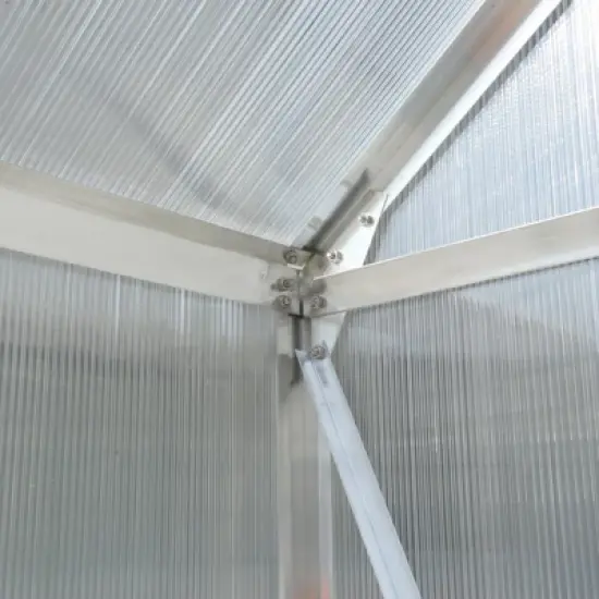 Polycarbonate Greenhouse, Aluminum Walk-in Greenhouses with Raised Base, Plant Greenhouse with Rain Gutter for Outdoor Garden Backyard image {3}