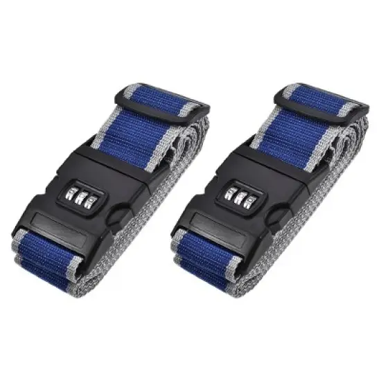Unique Bargains Combination Lock Travel Luggage Adjustable Buckle Belt Utility Strap 2 Pcs image {4}