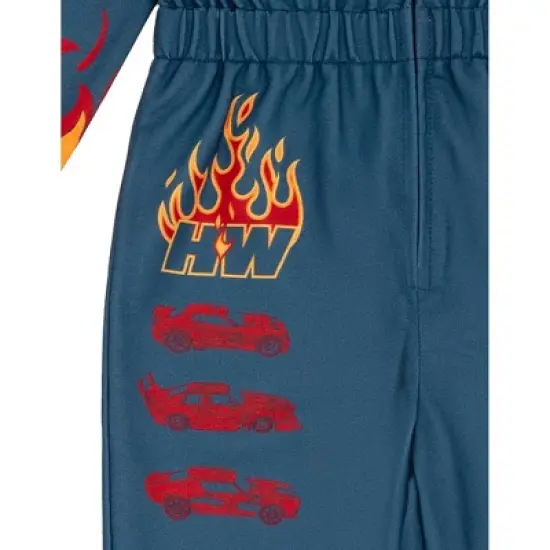 Hot Wheels French Terry Racing Zip Up Coverall Toddler image {8}