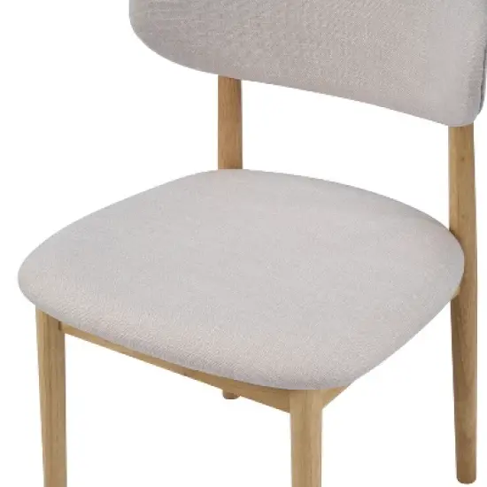 Christopher Knight Home Bulwarth Mid-Century Modern Rubberwood Upholstered Dining Chair with Curved Back (Set of 2) image {8}