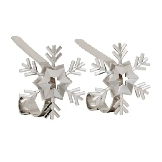 Original MantleClip 2ct Snowflake Stocking Holder image {3}