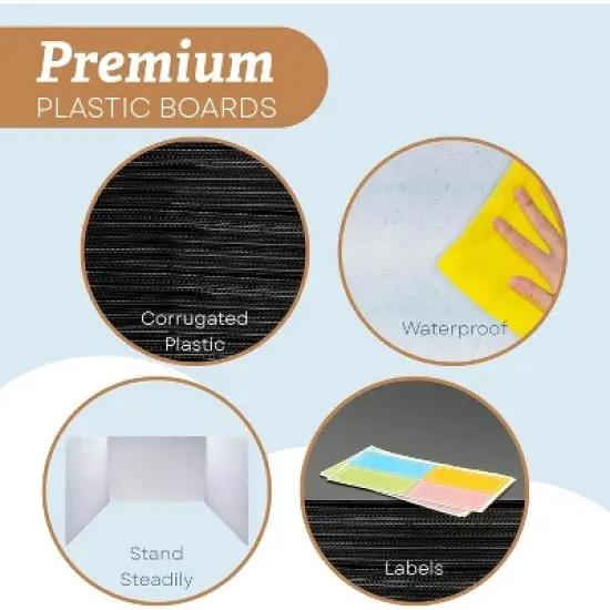 4E's Novelty 4ct Desk Dividers in Black & White &ndash; Privacy Folders for Students, Classroom Essentials for Teachers image {2}