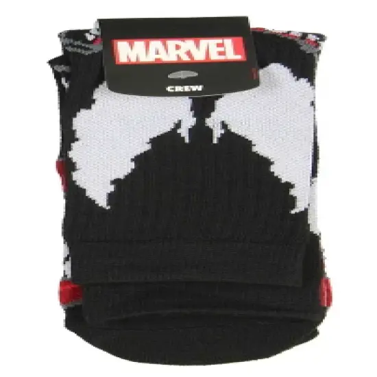 Marvel Venom Adult Character Savage Symbiote 1 Pair Crew Socks Black image {3}