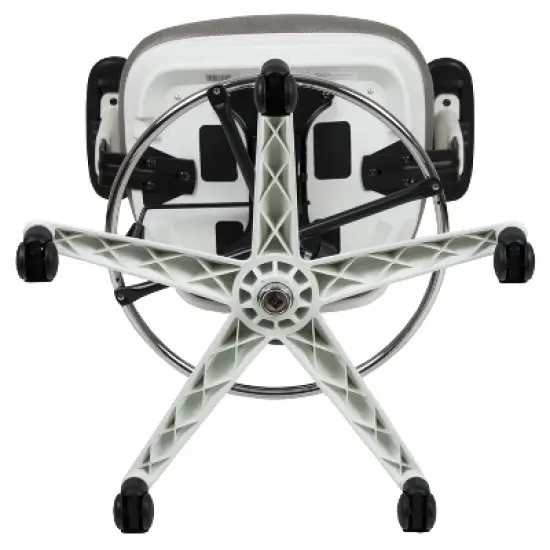 Flash Furniture Mid-Back Mesh Ergonomic Drafting Chair with Adjustable Chrome Foot Ring, Adjustable Arms image {9}