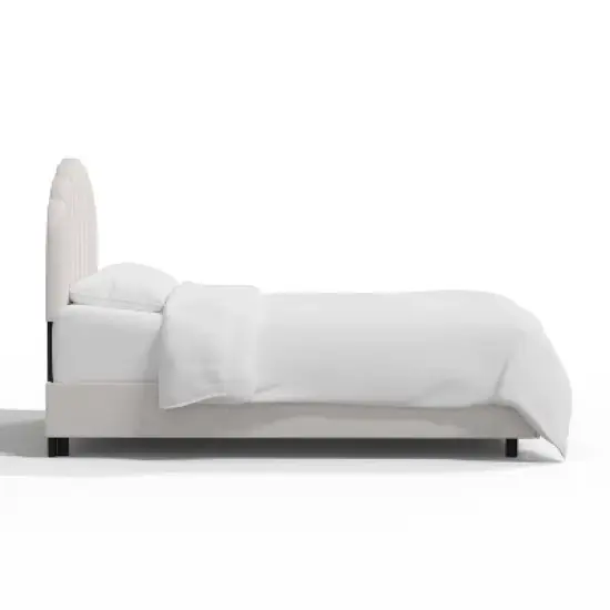 Queen Emma Shell Upholstered Bed White - Skyline Furniture image {2}