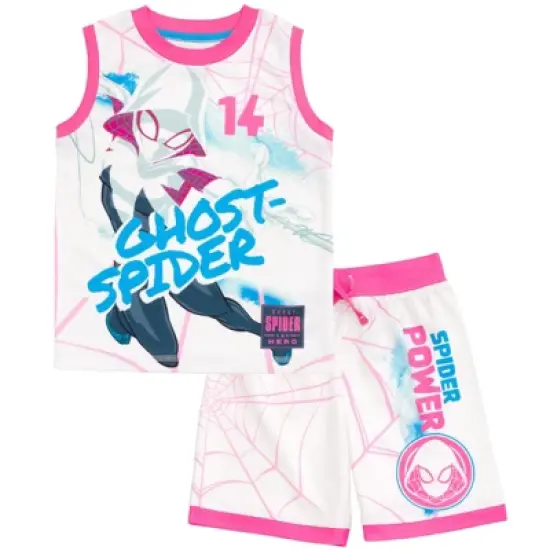 Marvel Spider-Man Spider-Gwen Ghost Spider Girls Tank Top and Bike Shorts Toddler to Big Kid image {7}