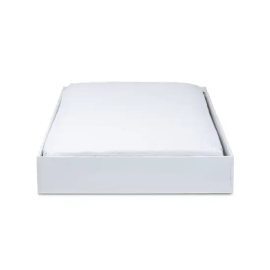 Twin Renata Wood Bed with Trundle White - Baxton Studio image {5}