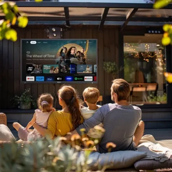 SYLVOX Outdoor TV, 43'' QLED Smart Google TV, IP55 Waterproof, Dolby Atmos HDR, Google Assistant,1000nits Weatherproof Television(Deck Pro QLED 2.0) image {8}