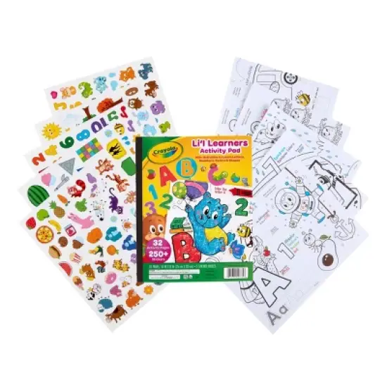 Crayola Lil' Learners Activity Pad 10"x 8": Mess Free Coloring Book for Kids, Educational Stickers, 32 Pages image {2}