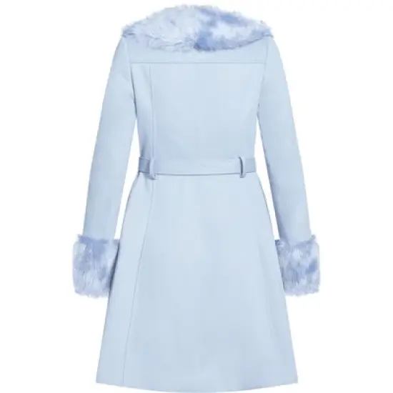Women's Plus Size Make Me Blush Coat - powder blue | CITY CHIC image {5}