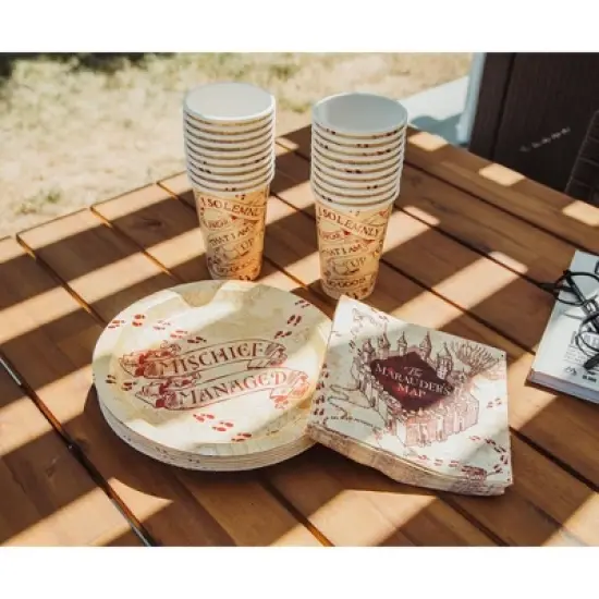 Silver Buffalo Harry Potter Marauder's Map 60-Piece Party Tableware Set | Cups, Plates, Napkins image {2}