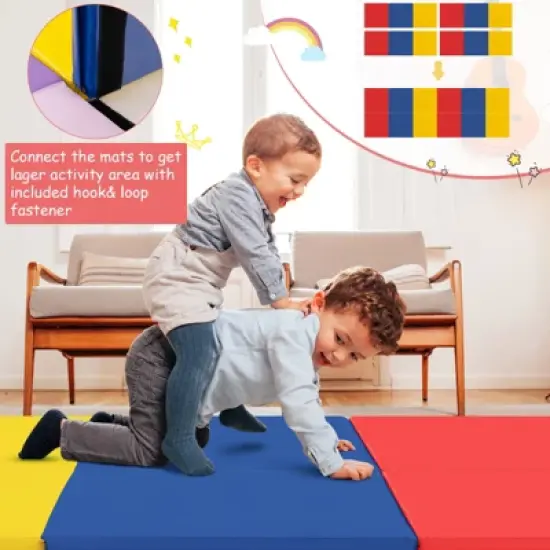 Infans Tri-Fold Folding Exercise Mat 6 ft x 2 ft Portable Gymnastics Tumbling Yoga Mat image {3}