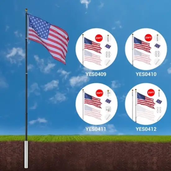 Yescom Flag Pole Sleeve for 20 Ft 25 Ft Flagpole Replacement Outdoor Garden House Yard image {2}