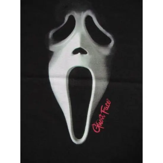 Ghostface With Pink Logo Men's Black Graphic Tee image {1}