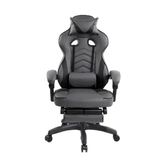 Ridstar Electro Racing Style Fully Reclining Office Chair with Footrest-Grey image {1}