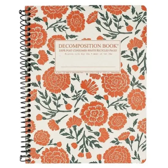 Decomposition Book 7.5"x9.75" 160 Page College Ruled Spiral Notebook Marigolds: Flexible Cover, Single Subject, Multicolor image {2}