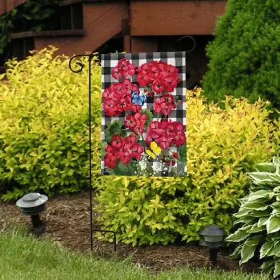 Briarwood Lane Summer Garden Flag 12x18 For Outdoor Checkered Geraniums For Summer Garden Flag Flags For Outside image {3}