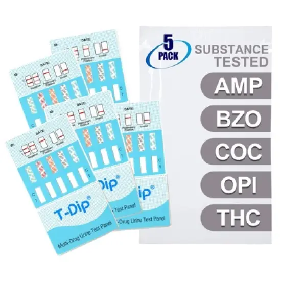 Mintegrity [5pk] 5 Panel Urine Drug Test Card for Home | High Sensitivity Substance Screening Home Detection Urine Dip Card | MT-WDOA-754 image {5}
