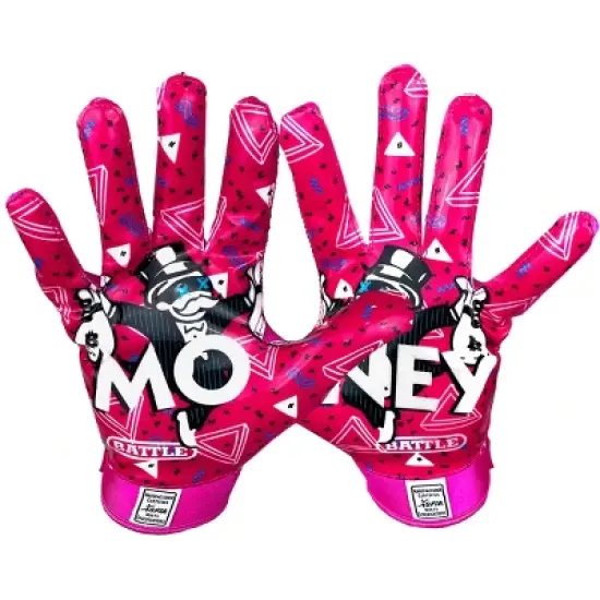 Battle Sports Money Man Adult Football Receiver Gloves - Pink image {2}