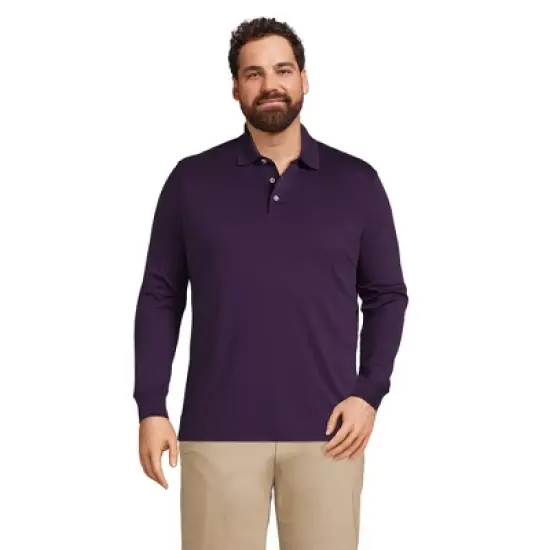 Lands' End Men's Long Sleeve Super Soft Supima Polo Shirt image {9}