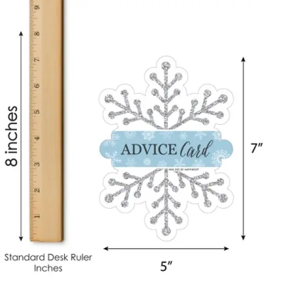 Big Dot of Happiness Winter Wonderland - Wish Card Snowflake Holiday Party and Winter Wedding Activities - Shaped Advice Cards Game - Set of 20 image {3}