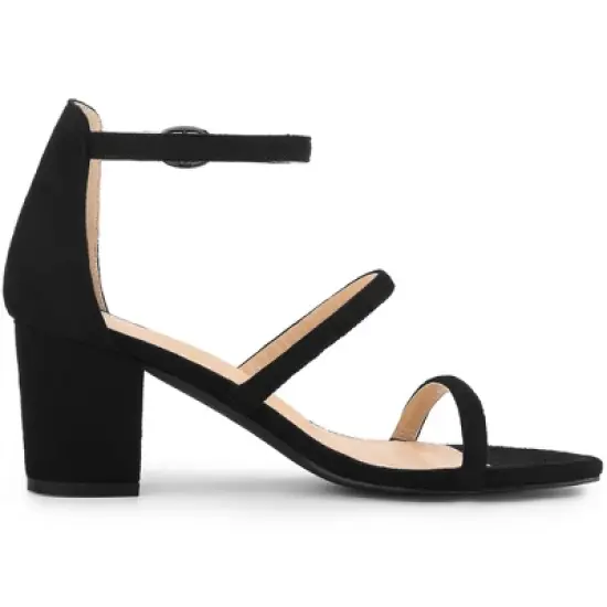 Allegra K Women's Open Toe Strappy Chunky Heels Sandals image {6}