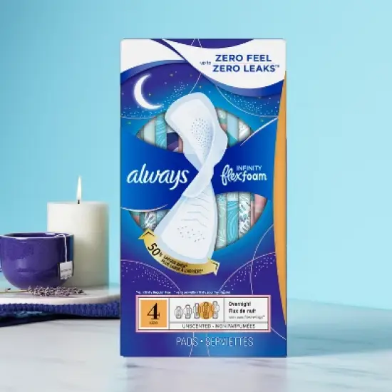 Always Infinity Overnight Sanitary Pads with Wings image {8}