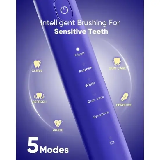 Essential Blue DY156 Electric Toothbrush + Purple Toothpaste Bundle Adult Blue image {2}