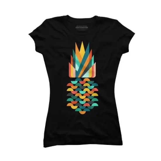 Junior's Design By Humans Geometric Pineapple By radiomode T-Shirt image {2}