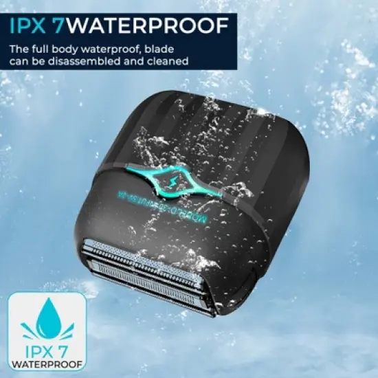 Men's Electric Razor with Smart Sensor - Waterproof Foil Shaver with 3D Floating Blades, USB-C Rechargeable, Travel Case Included image {5}