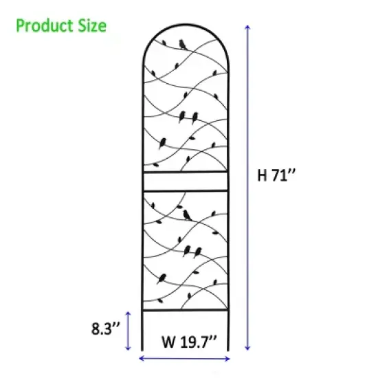 Lirago Black 4 pieces Weatherproof Multi-functional Outdoor Screen-Laser-Cut Galvanized Steel Panel 70.86"Hx19.68"Wx0.51"D image {4}