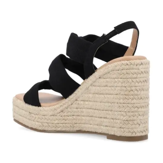 Journee Collection Womens Santorynn Tru Comfort Foam Sling Back Espadrille Platform Wedge Sandals image {6}