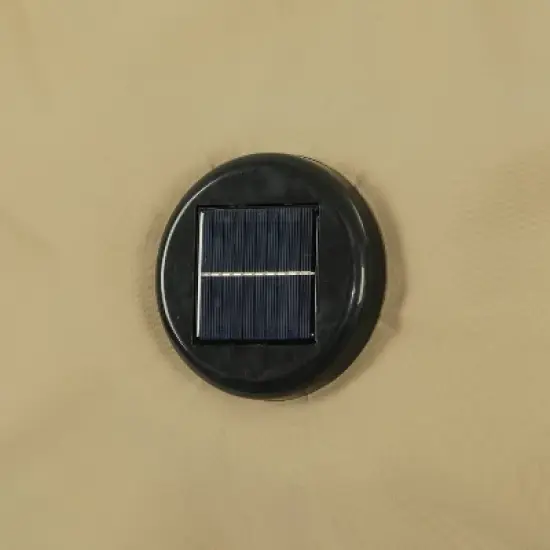 10' x 6.5' Rectangular Nassau Market Patio Umbrella with LED Bulb Lights Champagne - Island Umbrella image {13}