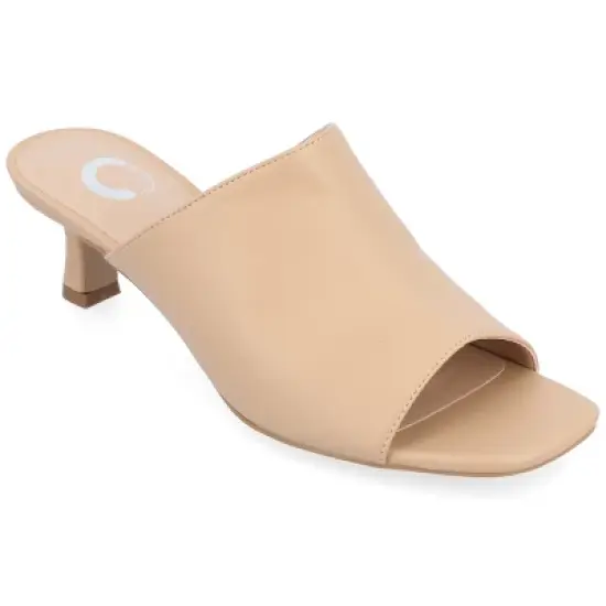 Journee Collection Womens Mercerr Slip On Open Toe Kitten Heel Pump image {11}