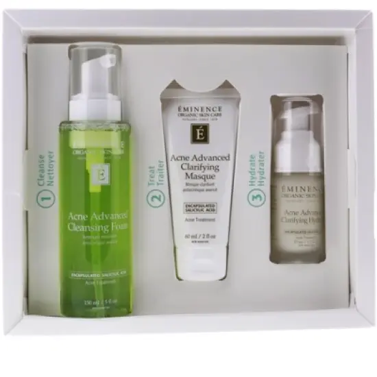 Eminence Acne Advanced Treatment System (Cleansing Foam 5oz, Masque 2oz, Hydrator 1.2oz) image {2}
