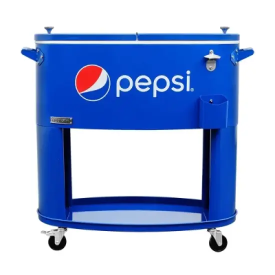 Permasteel 80qt Pepsi Oval Sporty Outdoor Cooler Cart image {6}