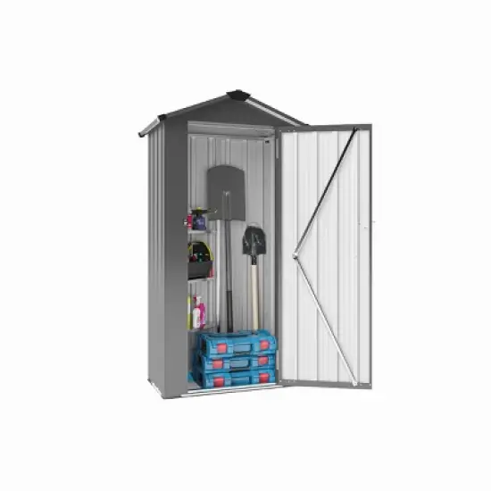 Campcraft Galvanized Steel Shed &ndash; Waterproof, Secure Lock, Spacious Interior, Easy Assembly, Two Color Options-Cuddlewood image {4}