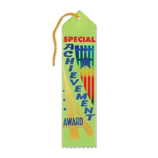 Beistle Special Achievement Award Ribbon, 2" x 8", (6/Pkg) Multicolored image {1}
