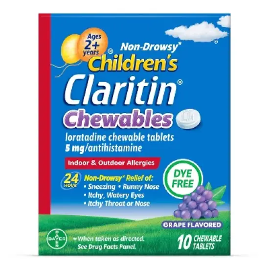 Children's Claritin 24 Hour Allergy Relief Chewable Tablets - Grape - Loratadine


 image {13}