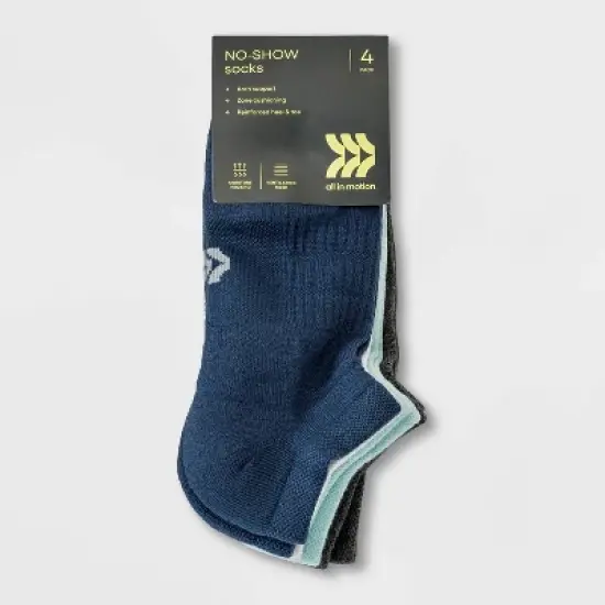Women's Cushioned 4pk No Show Athletic Socks - All in Motion&trade; 4-10 image {1}