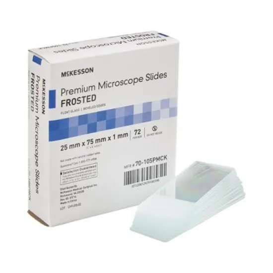 McKesson Glass Microscope Slides Frosted End 25 X 75 X 1 mm image {3}