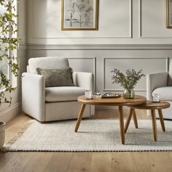 2pc Round Nested Coffee Tables: Rubberwood & MDF - Hearth & Hand&trade; with Magnolia image {1}