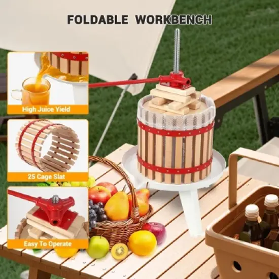 3.2 Gal Manual Fruit Wine Press With A Filter Bag, Manual Juice Maker, Hand Juicer Squeezer image {2}