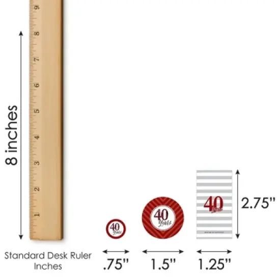 Big Dot of Happiness We Still Do - 40th Wedding Anniversary - Anniversary Party Candy Favor Sticker Kit - 304 Pieces image {5}