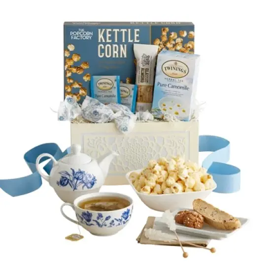 GreatFoods Tea Gift Basket Tea Time for One with Teapot and Treats image {5}