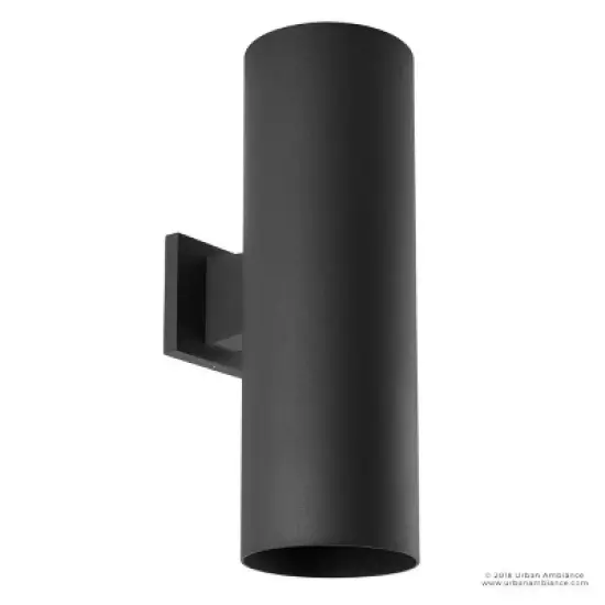 Urban Ambiance Luxury Contemporary Outdoor Wall Light,  18"H x 6"W,  Midnight Black Finish, UHP1066 image {6}
