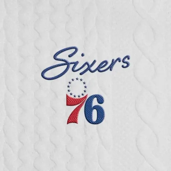 NBA Philadelphia 76ers Women's Long Sleeve Crusive Textured White Hooded Sweatshirt image {3}