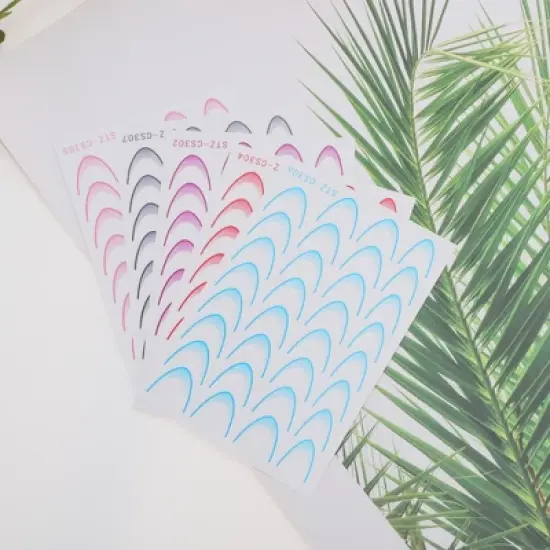 Unique Bargains Self-Adhesive Nail Art Stickers Gray Pink 5 Pcs image {4}