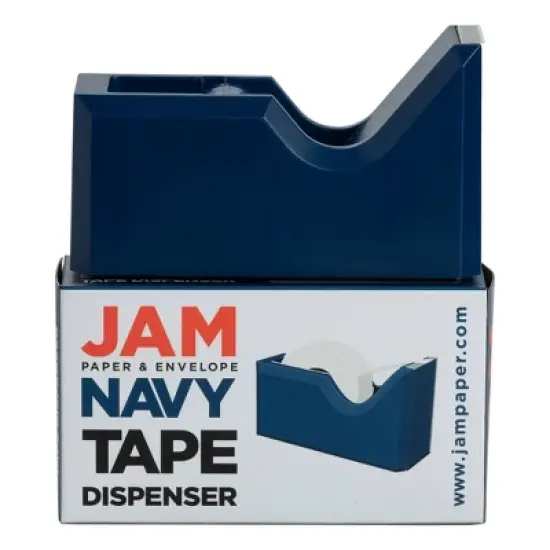 JAM Paper Colorful Desk Tape Dispensers - Navy Blue: Plastic File Fasteners, Stationery Clips, 1.75" Height, 2.5" Width image {5}