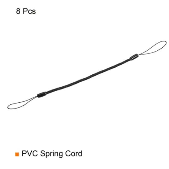 Unique Bargains Plastic Retractable Spring Coil Strap Badge Lanyards 8 Pcs image {2}